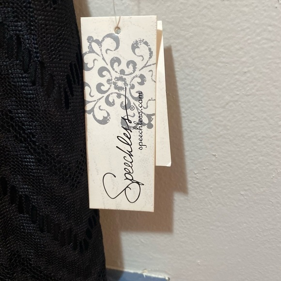 Black Fitted Dress with Gold Zipper - Picture 2 of 4